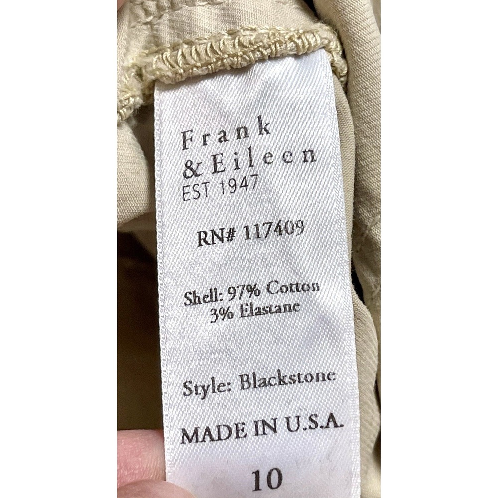 FRANK & EILEEN‎ Blackrock Utility Pants Khaki Italian Fabric Size 10 - Picture 12 of 16
